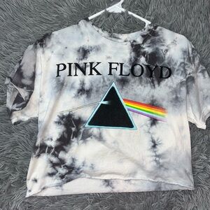 Pink Floyd tie dye cropped tee. Band tshirt